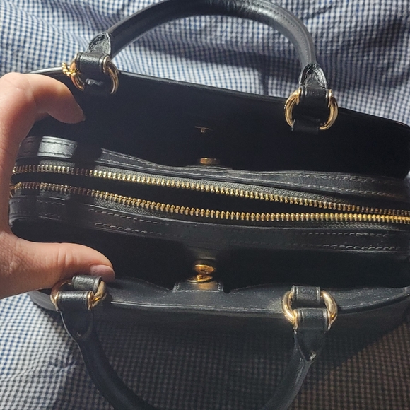 Authentic Coach purse, dark brown with black lettering - Picture 3 of 4